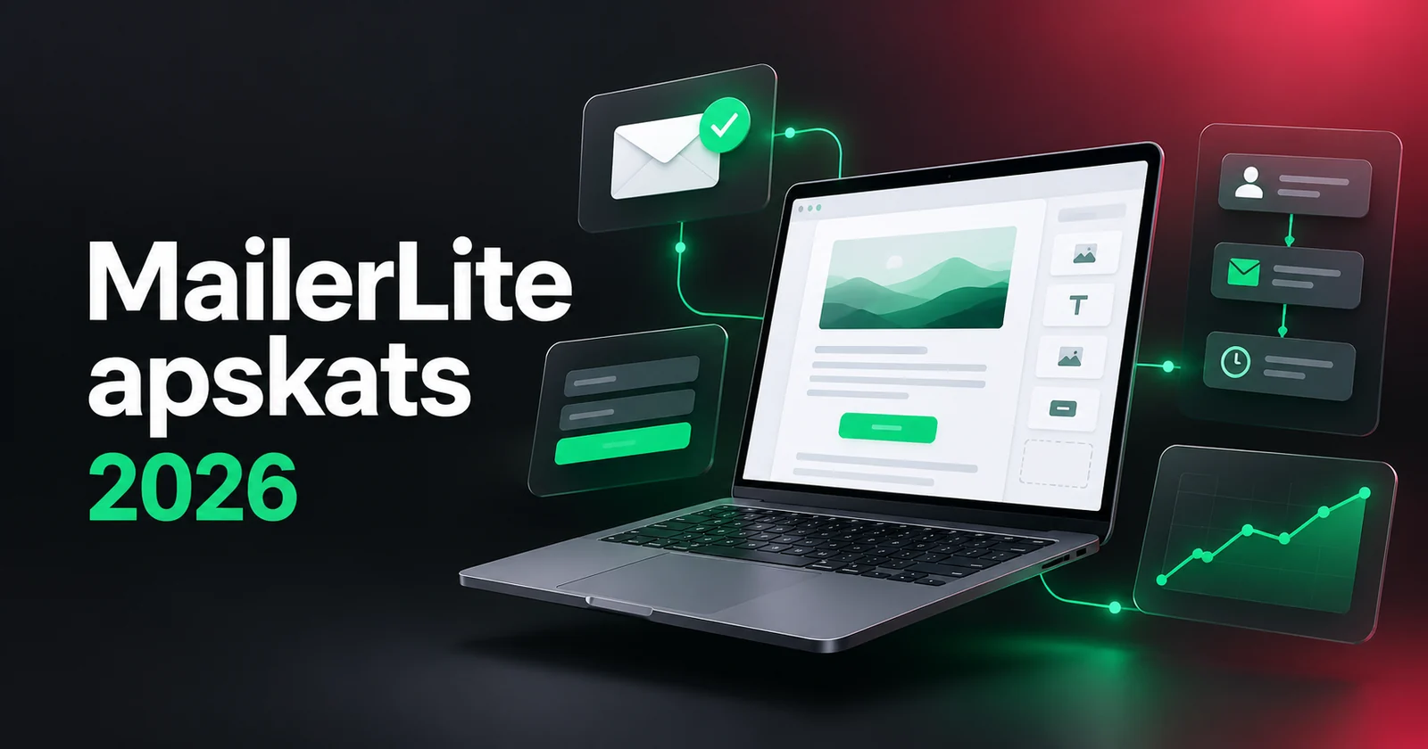 MailerLite apskats 2026: e-pasta vēstules redaktors, pierakstīšanās forma un automatizācijas plūsma