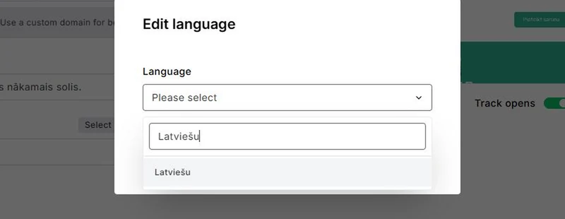 MailerLite valodu sarakstā pieejama Latviešu valoda